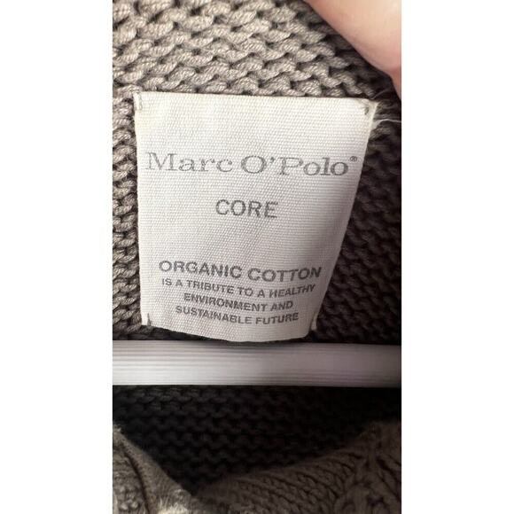 Marco Polo Womens Beige 100% Organic Cotton Small Button Up‎ Mock Neck Sweater - Picture 6 of 9